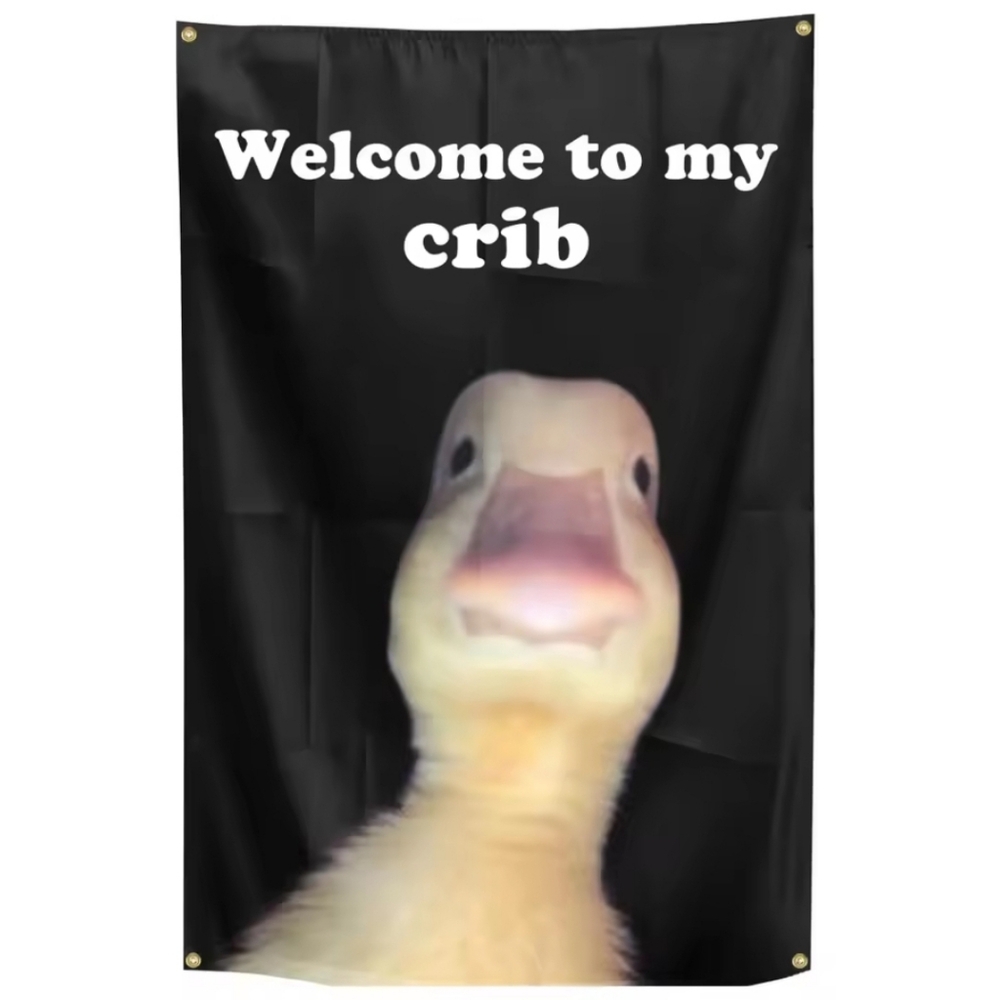 Funny Duck Tapestry - Black and White